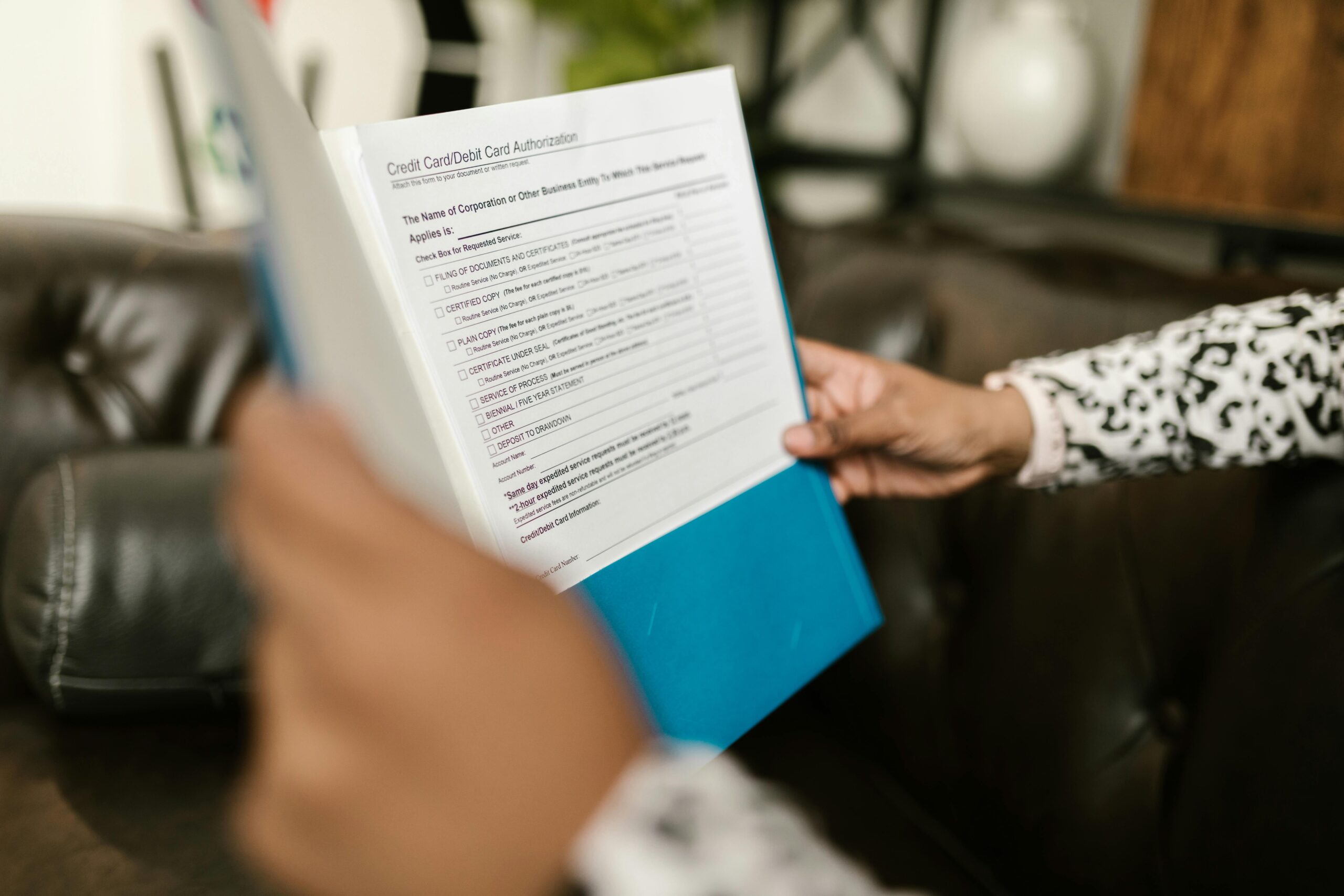 person reading financial blog