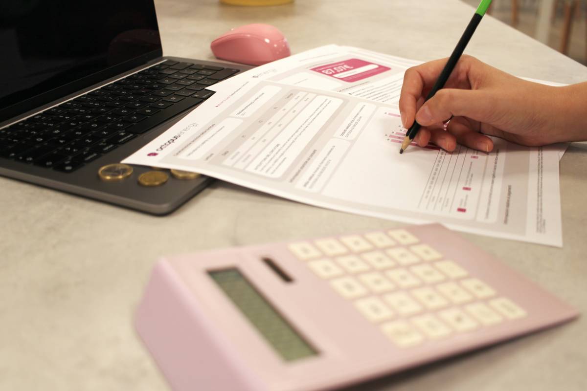 A person reviewing their payment relief plan documents.